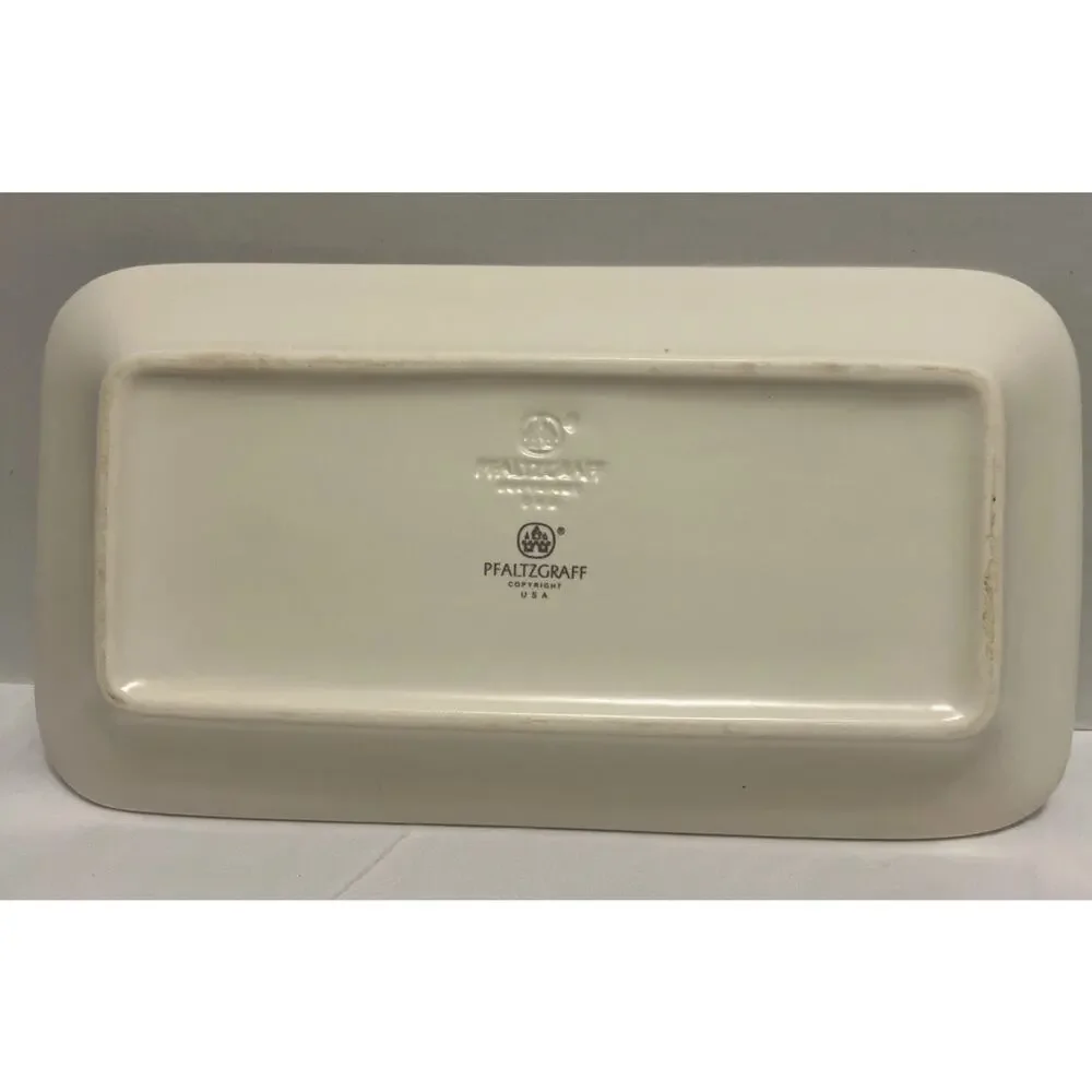 Pfaltzgraff Tea Rose Basket Weave Bread Tray, Dessert Platter Plate- replacement